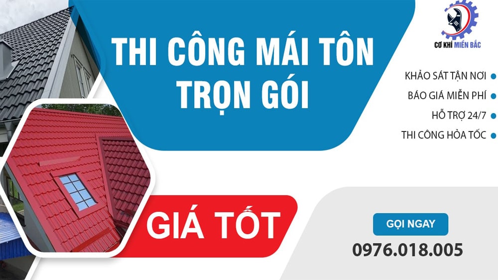 Làm mái tôn, thi công mái tôn trọn gói tại Hà Nội