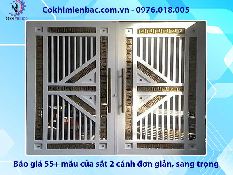 Báo giá 55+ mẫu cửa sắt 2 cánh đơn giản, sang trọng