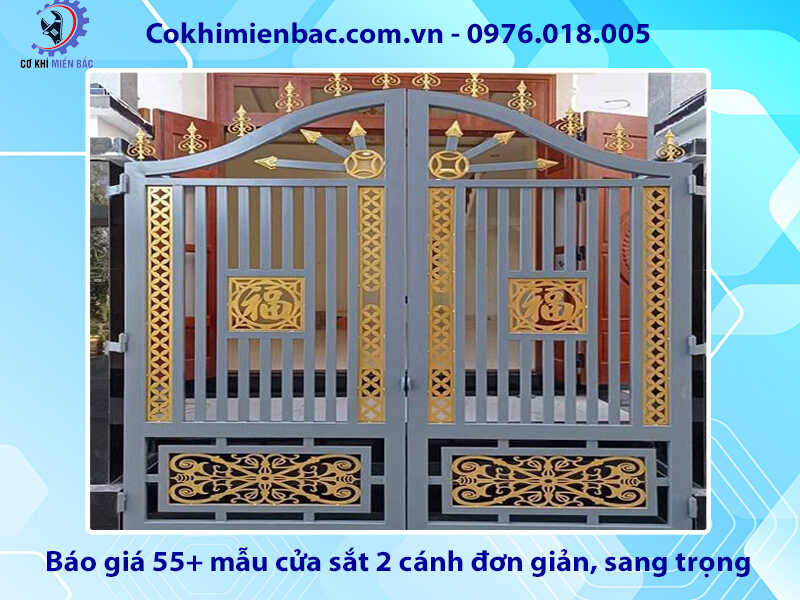 Báo giá 55+ mẫu cửa sắt 2 cánh đơn giản, sang trọng