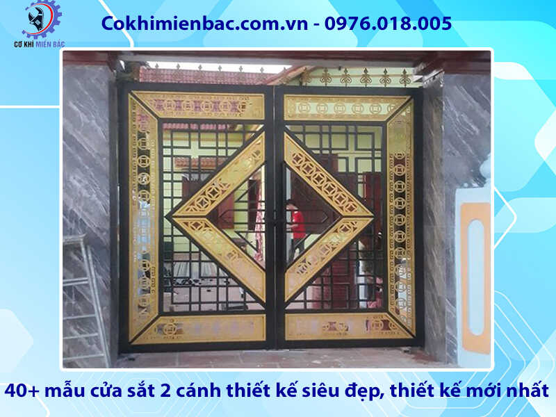 40+ mẫu cửa sắt 2 cánh thiết kế siêu đẹp, thiết kế mới nhất