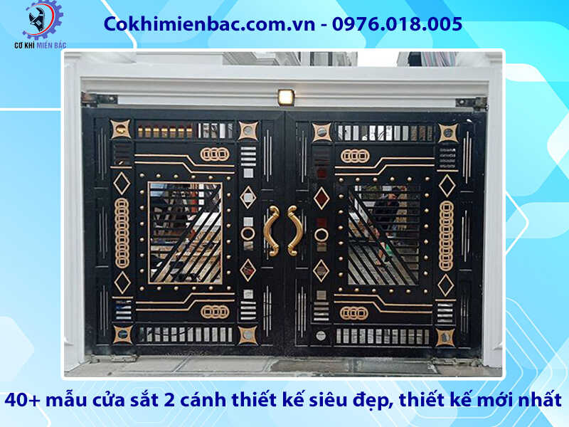 40+ mẫu cửa sắt 2 cánh thiết kế siêu đẹp, thiết kế mới nhất