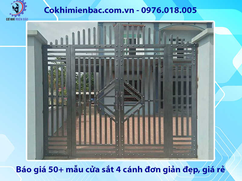 Báo giá 50+ mẫu cửa sắt 4 cánh đơn giản năm 2024