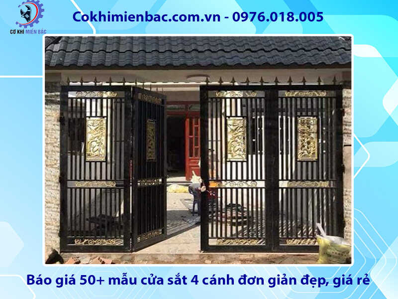 Báo giá 50+ mẫu cửa sắt 4 cánh đơn giản năm 2024