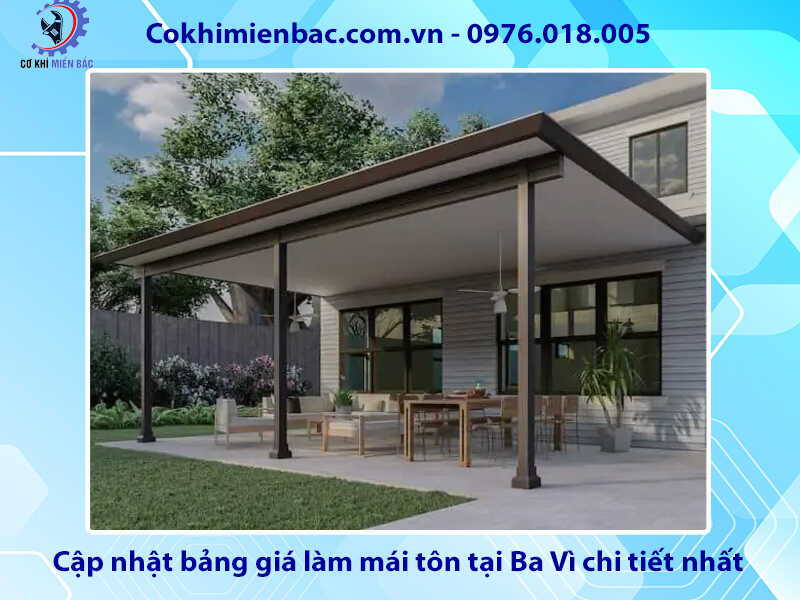 Bảng giá làm mái tôn tại Ba Vì 2024 chi tiết nhất