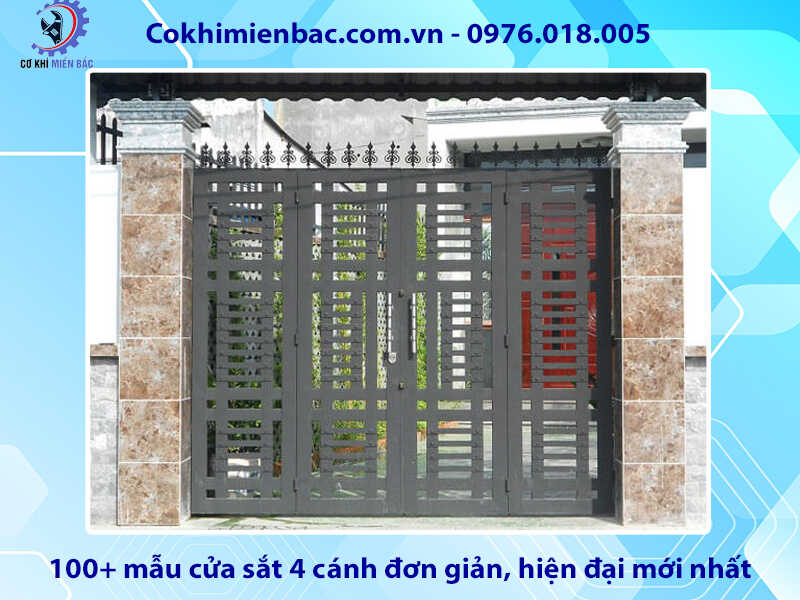 100+ mẫu cửa sắt 4 cánh đơn giản, hiện đại mới nhất 2024