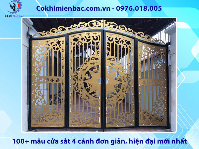 100+ mẫu cửa sắt 4 cánh đơn giản, hiện đại mới nhất 2024