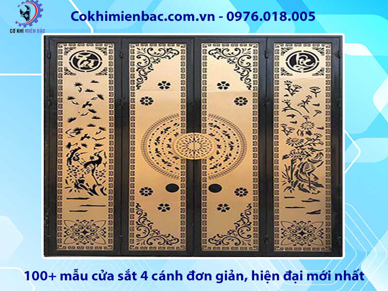 100+ mẫu cửa sắt 4 cánh đơn giản, hiện đại mới nhất 2024