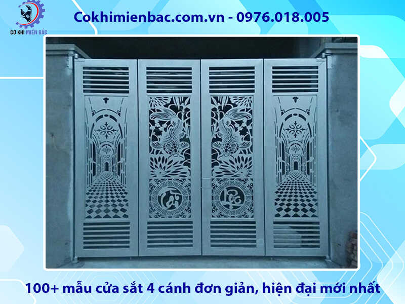 100+ mẫu cửa sắt 4 cánh đơn giản, hiện đại mới nhất 2024