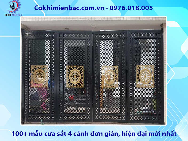 100+ mẫu cửa sắt 4 cánh đơn giản, hiện đại mới nhất 2024