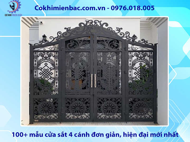 100+ mẫu cửa sắt 4 cánh đơn giản, hiện đại mới nhất 2024