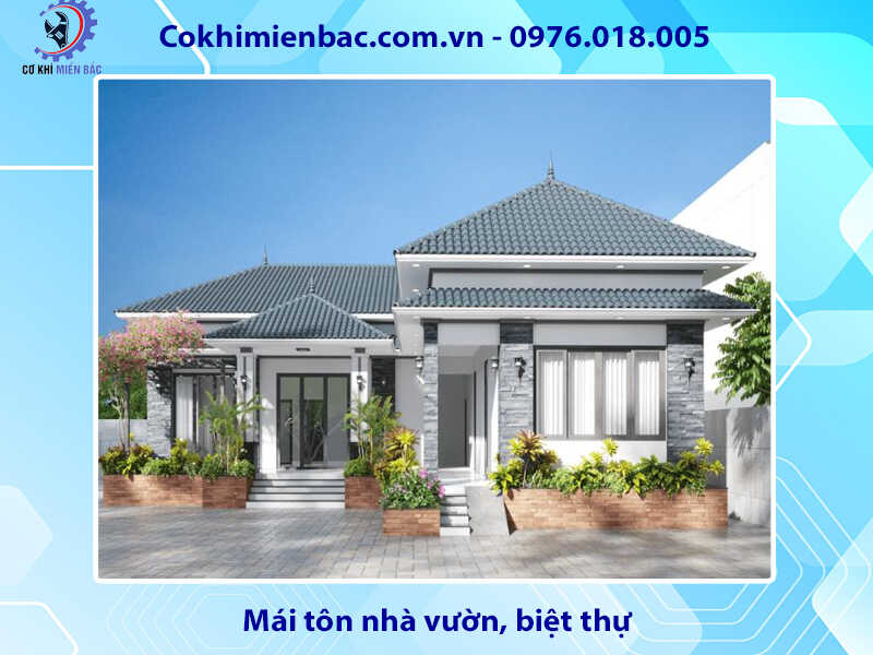 Mái tôn nhà 2 tầng đẹp