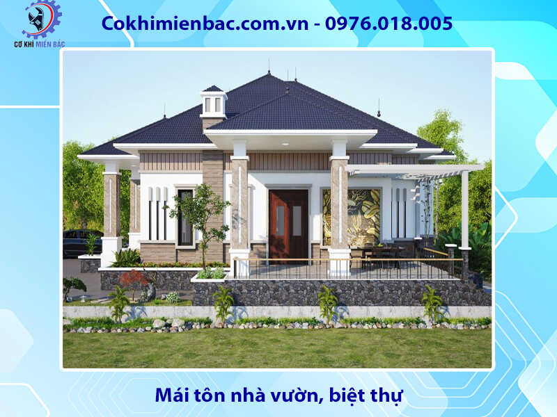 Mái tôn nhà 2 tầng đẹp