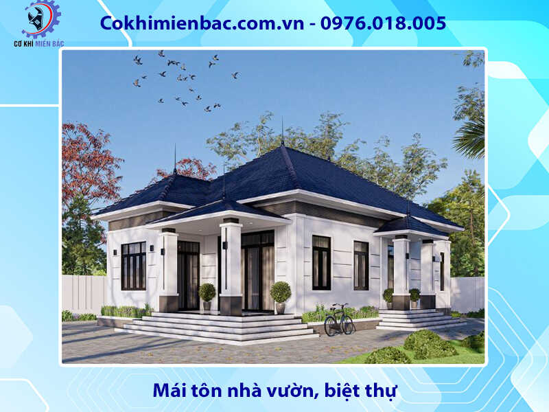 Mái tôn nhà 2 tầng đẹp