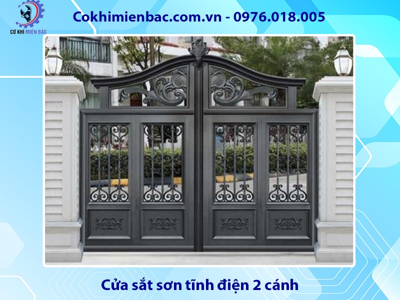 Cửa sắt sơn tĩnh điện 2 cánh