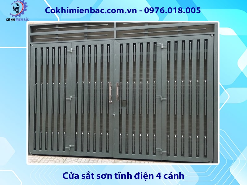 Cửa sắt sơn tĩnh điện 4 cánh