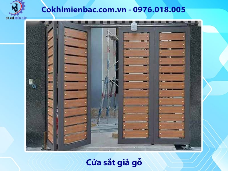 Cửa sắt giả gỗ