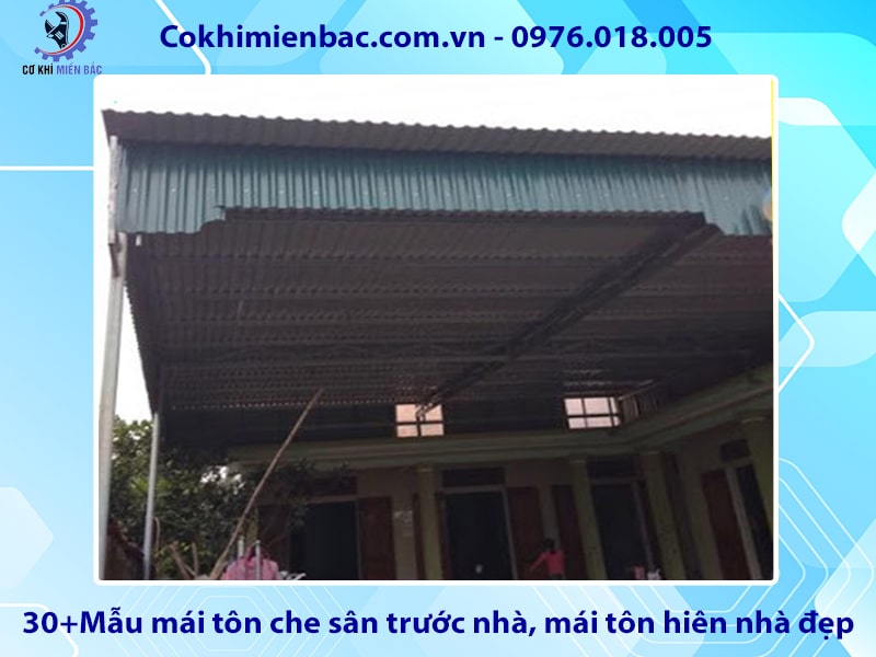 30+ mẫu mái tôn che sân trước nhà, mái tôn hiên nhà đẹp