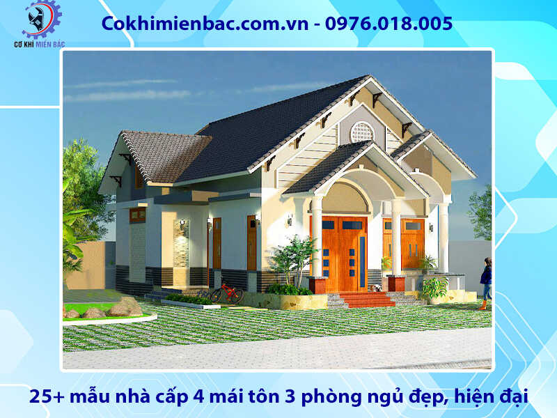 25+ mẫu nhà cấp 4 mái tôn 3 phòng ngủ đẹp, hiện đại