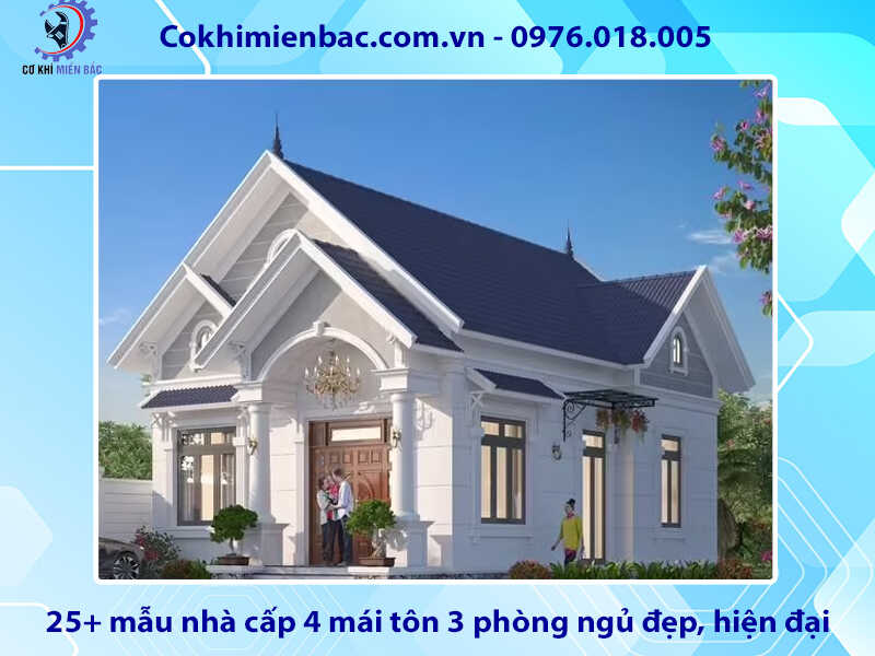 25+ mẫu nhà cấp 4 mái tôn 3 phòng ngủ đẹp, hiện đại