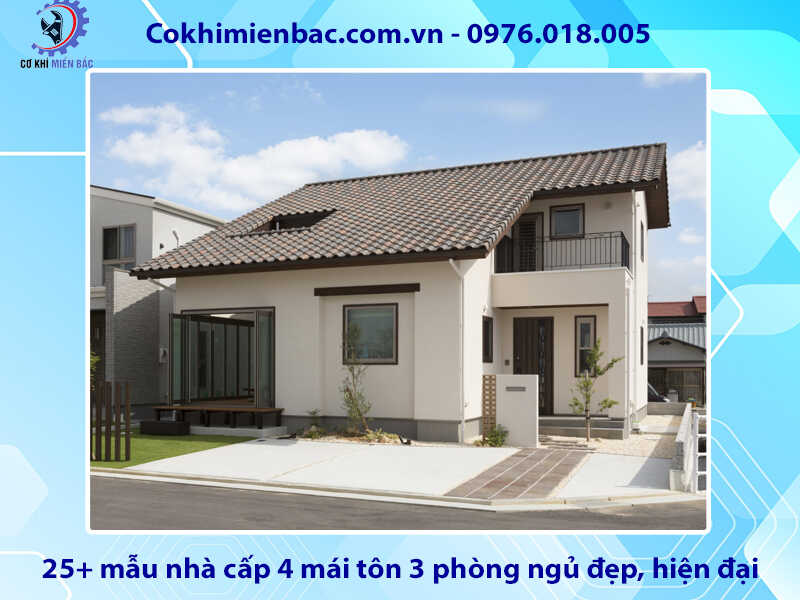 25+ mẫu nhà cấp 4 mái tôn 3 phòng ngủ đẹp, hiện đại