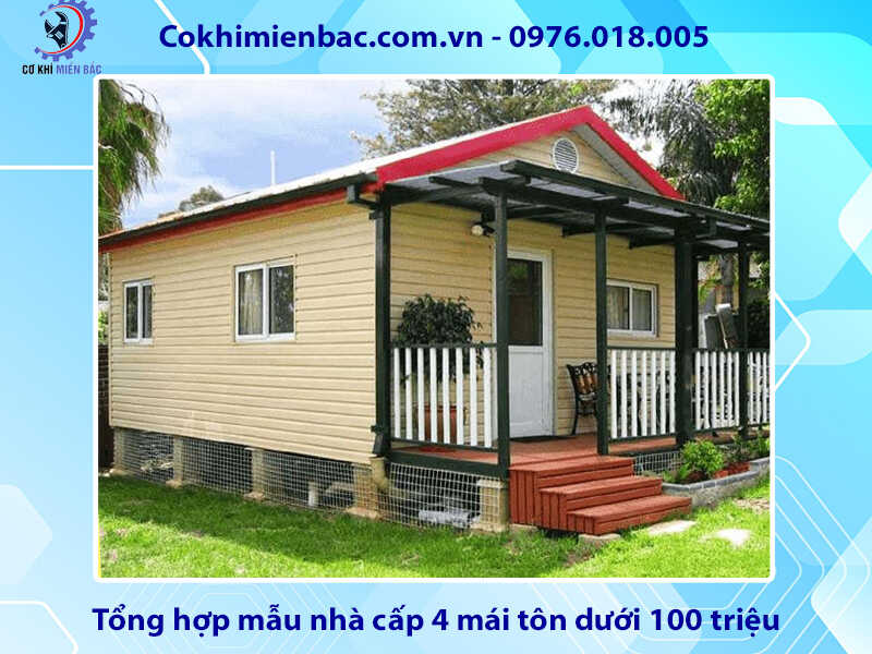 Tổng hợp mẫu nhà cấp 4 mái tôn dưới 100 triệu đẹp năm 2024