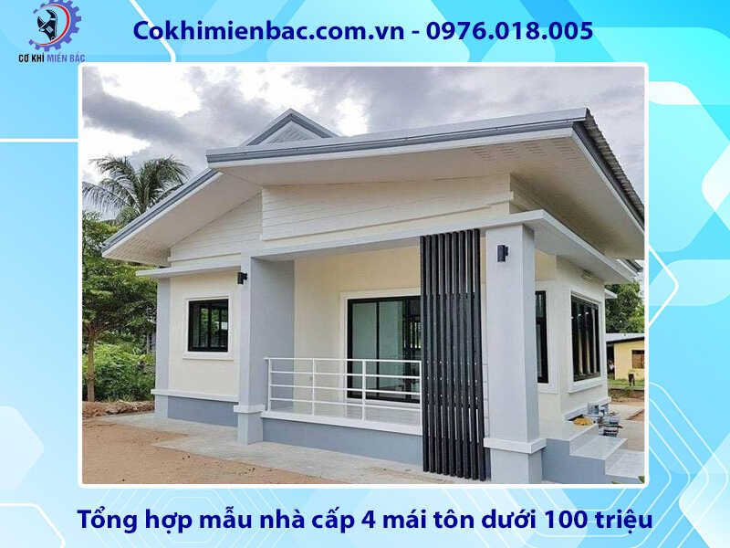 Tổng hợp mẫu nhà cấp 4 mái tôn dưới 100 triệu đẹp năm 2024