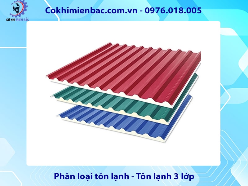 Phân loại tôn lạnh - Tôn lạnh 3 lớp