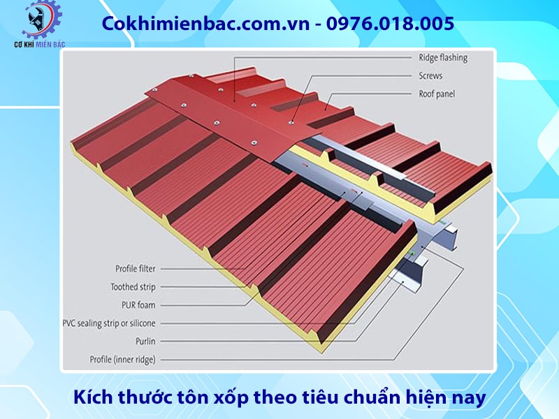 Kích thước tôn xốp theo tiêu chuẩn hiện nay