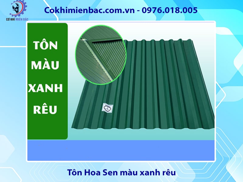 Tôn Hoa Sen màu xanh rêu