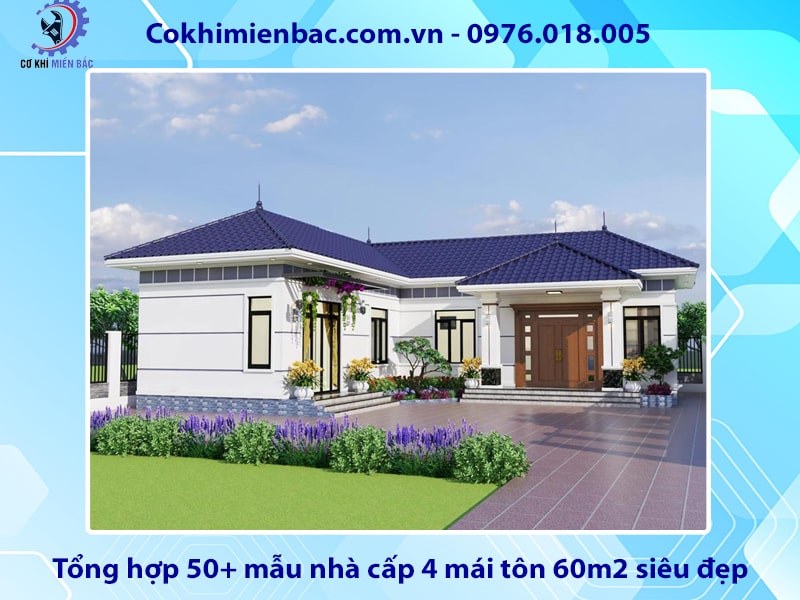 Nhà cấp 4 mái tôn 60m2 chữ L