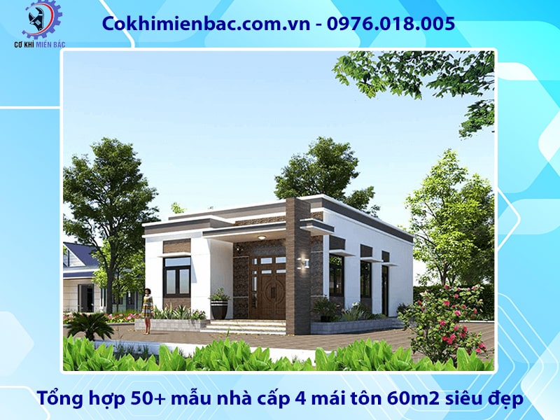 Nhà cấp 4 mái tôn 60m2 kết hợp sân vườn