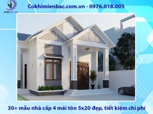 30+ mẫu nhà cấp 4 mái tôn 5x20 đẹp, tiết kiệm chi phí