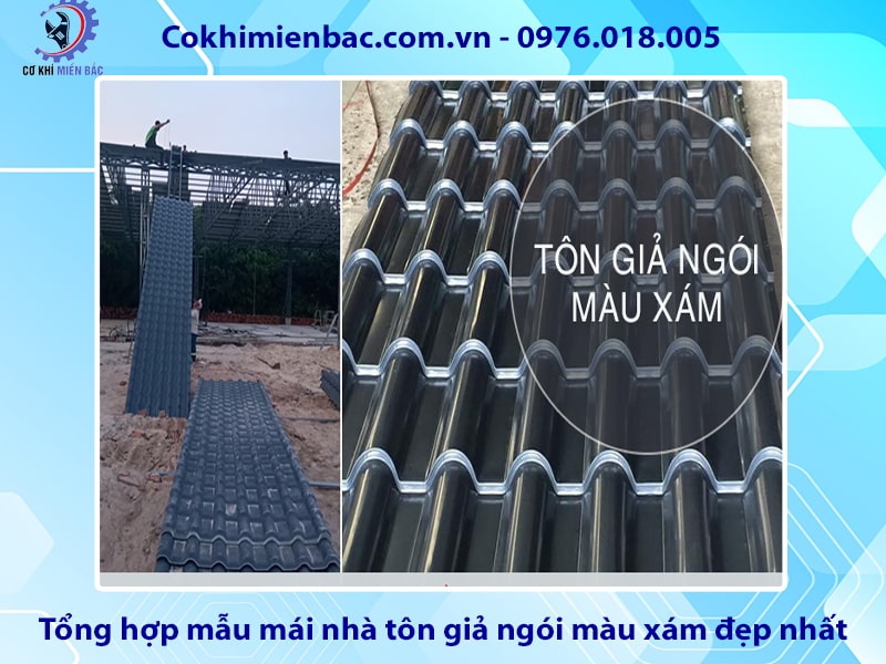 Tổng hợp mẫu mái nhà tôn giả ngói màu xám đẹp nhất