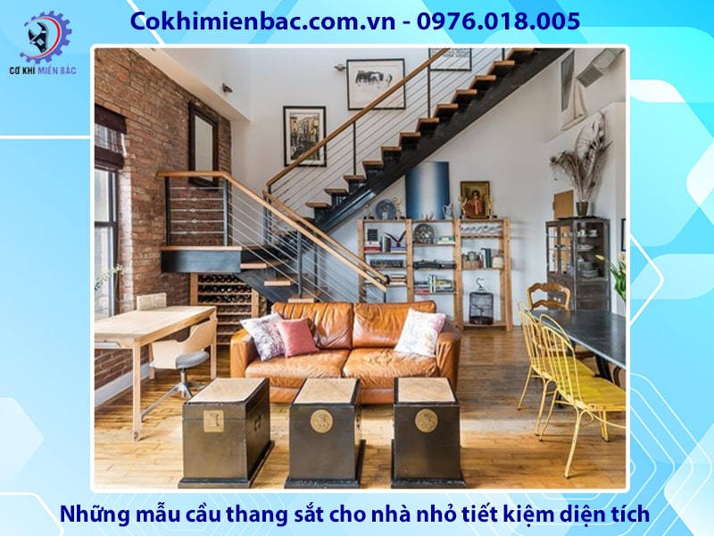 Những mẫu cầu thang sắt cho nhà nhỏ tiết kiệm diện tích