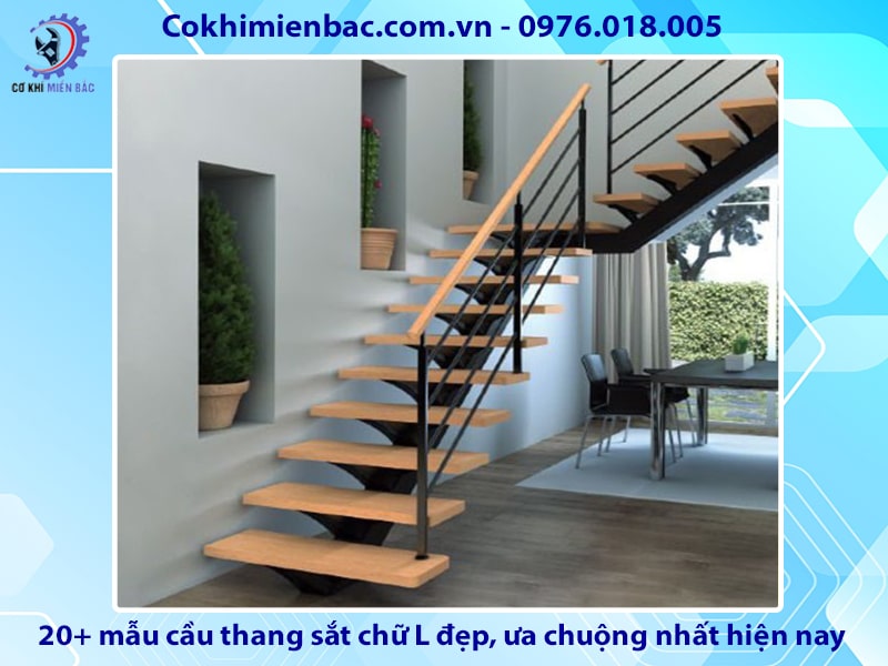 20+ mẫu cầu thang sắt chữ L đẹp ưa chuộng nhất hiện nay