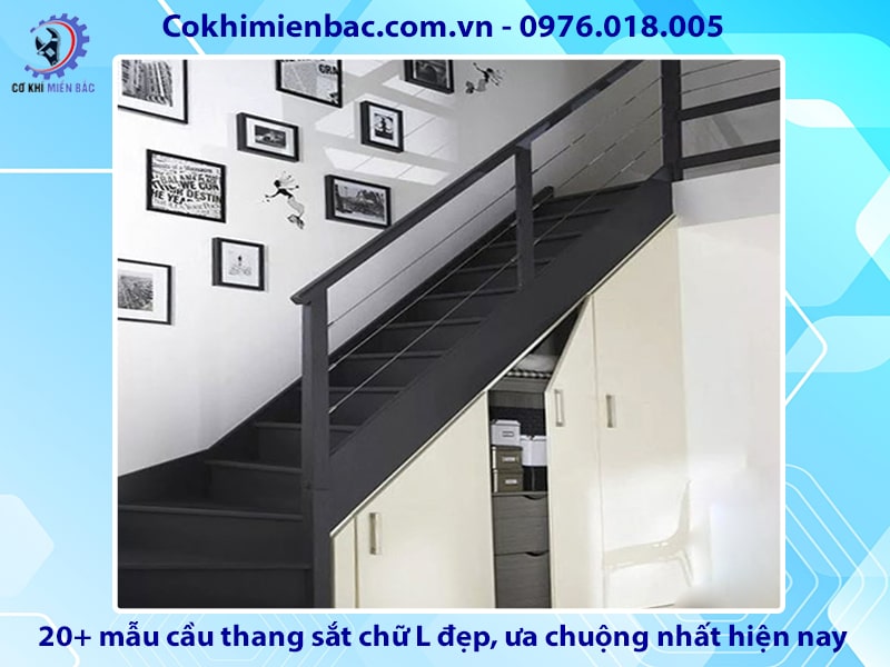 20+ mẫu cầu thang sắt chữ L đẹp ưa chuộng nhất hiện nay