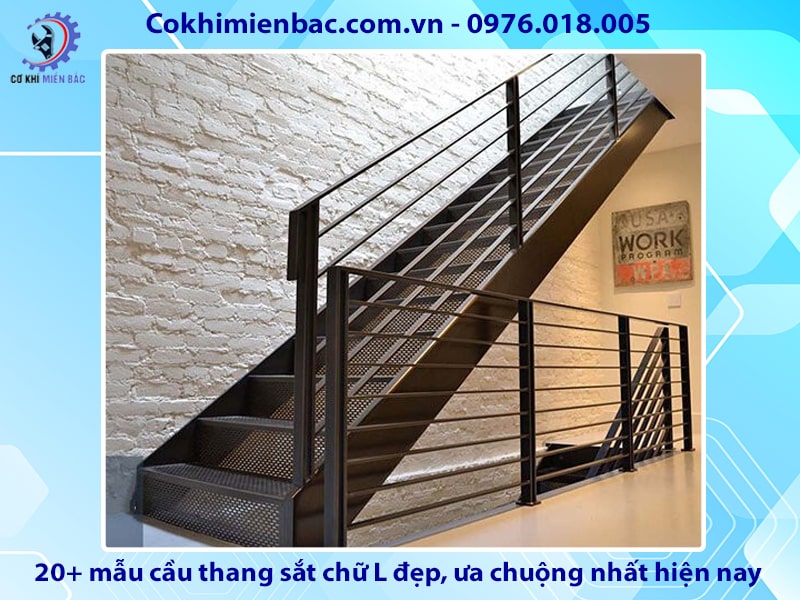 20+ mẫu cầu thang sắt chữ L đẹp ưa chuộng nhất hiện nay