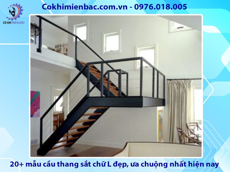 20+ mẫu cầu thang sắt chữ L đẹp ưa chuộng nhất hiện nay