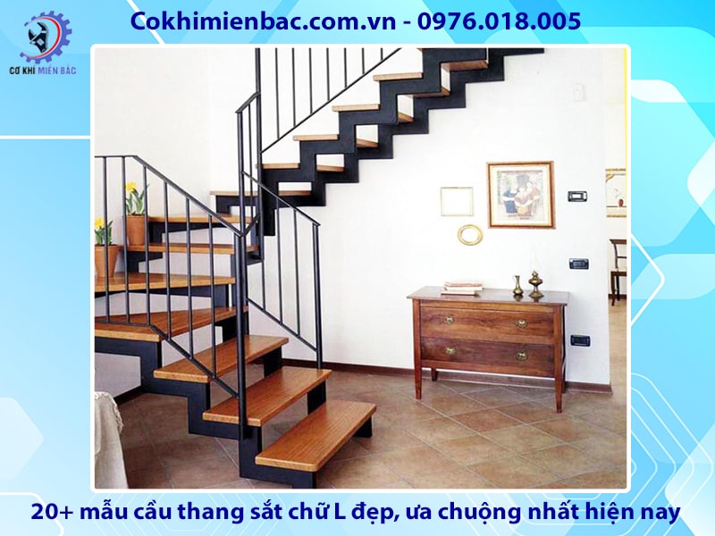 20+ mẫu cầu thang sắt chữ L đẹp ưa chuộng nhất hiện nay