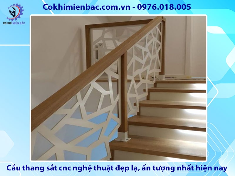 Cầu thang sắt cnc nghệ thuật đẹp lạ, ấn tượng nhất hiện nay