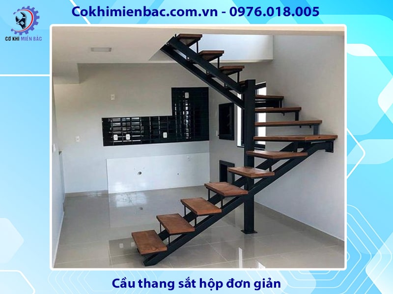 Cầu thang sắt hộp đơn giản