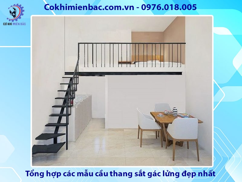 Tổng hợp các mẫu cầu thang sắt gác lửng đẹp nhất 2024