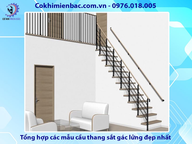 Tổng hợp các mẫu cầu thang sắt gác lửng đẹp nhất 2024