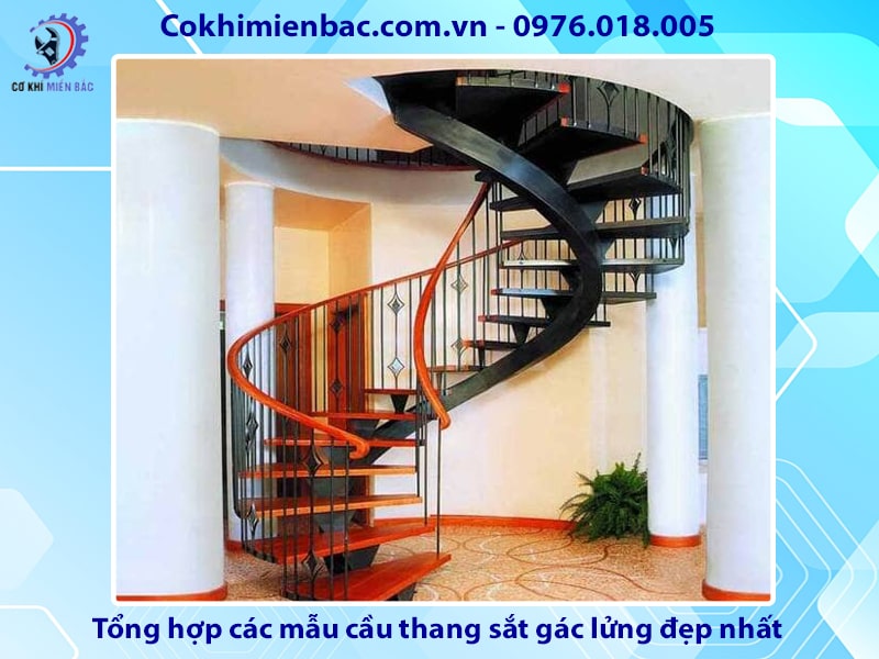 Tổng hợp các mẫu cầu thang sắt gác lửng đẹp nhất 2024