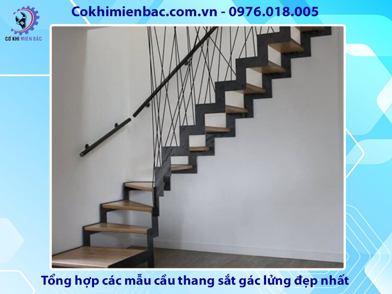 Tổng hợp các mẫu cầu thang sắt gác lửng đẹp nhất 2024