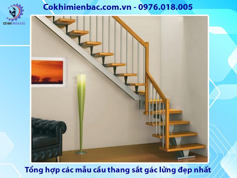 Tổng hợp các mẫu cầu thang sắt gác lửng đẹp nhất 2024