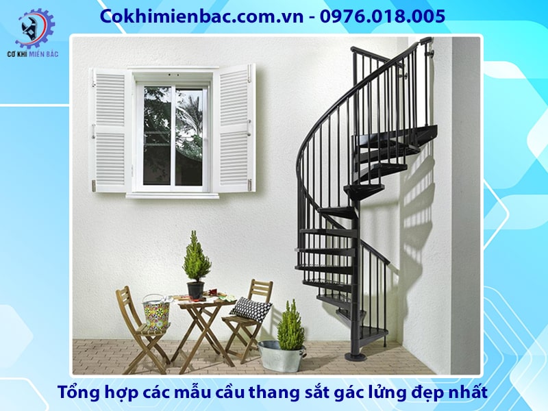 Tổng hợp các mẫu cầu thang sắt gác lửng đẹp nhất 2024