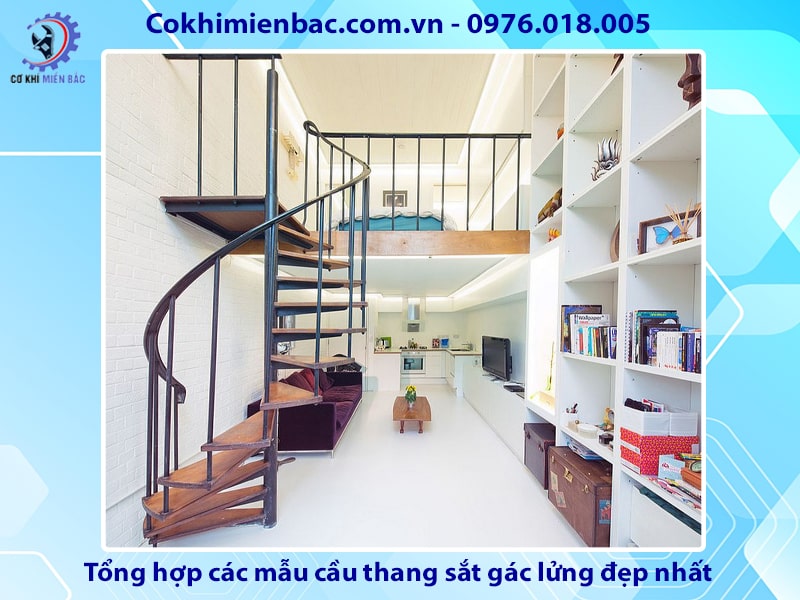 Tổng hợp các mẫu cầu thang sắt gác lửng đẹp nhất 2024