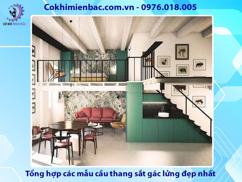 Tổng hợp các mẫu cầu thang sắt gác lửng đẹp nhất 2024