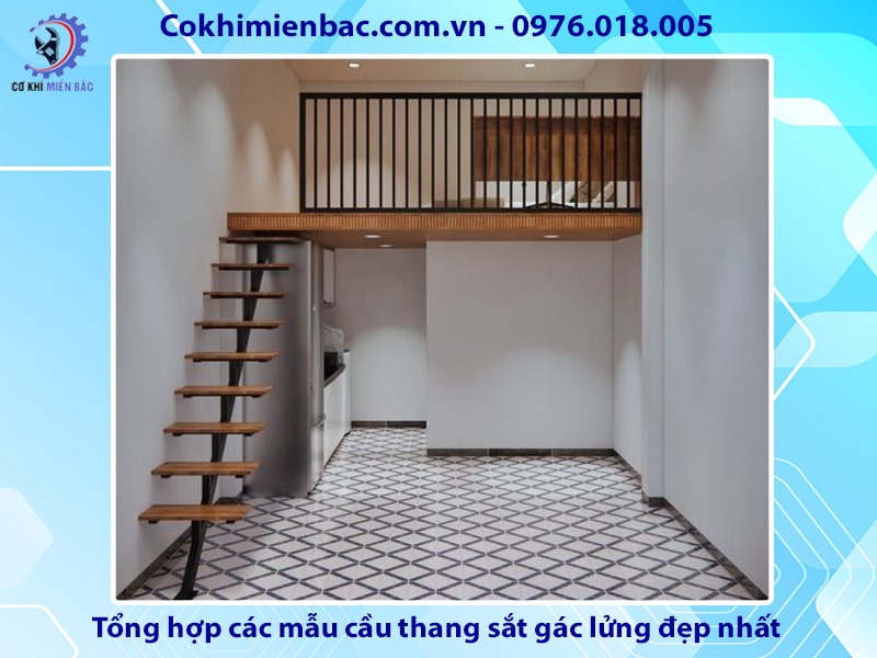 Tổng hợp các mẫu cầu thang sắt gác lửng đẹp nhất 2024